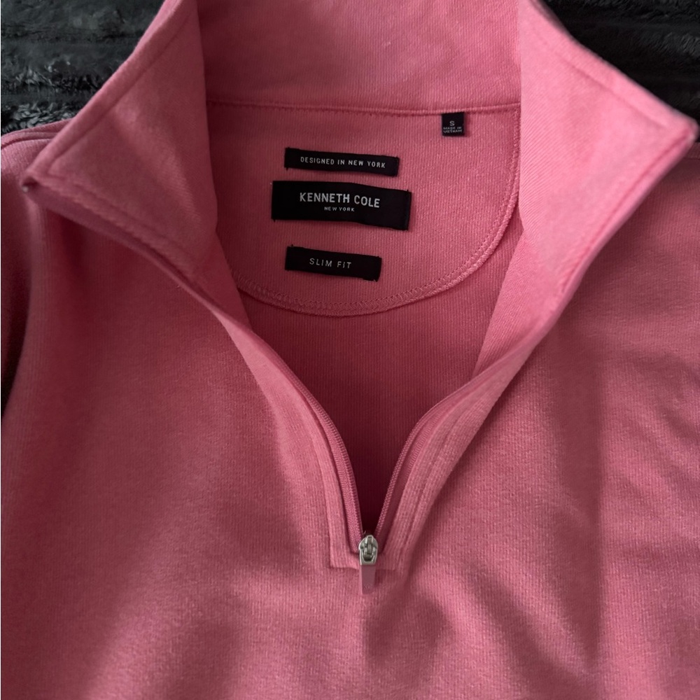 Kenneth Cole Pink Slim Fit Quarter-Zip